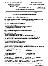 Đề kiểm tra giữa học kỳ I môn Hóa học Lớp 12 - Mã đề 209 - Năm học 2019-2020 - Trường quốc tế Á Châu